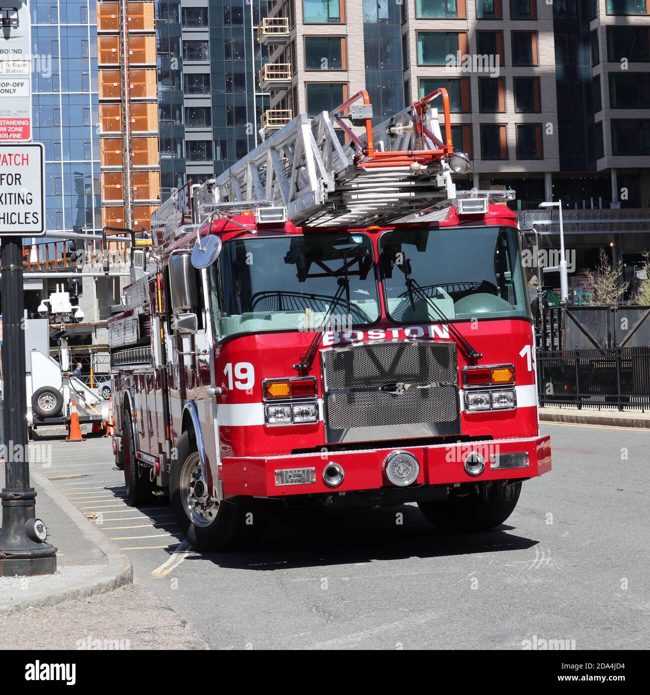 Boston Fire Ladder 19 Stock Photo