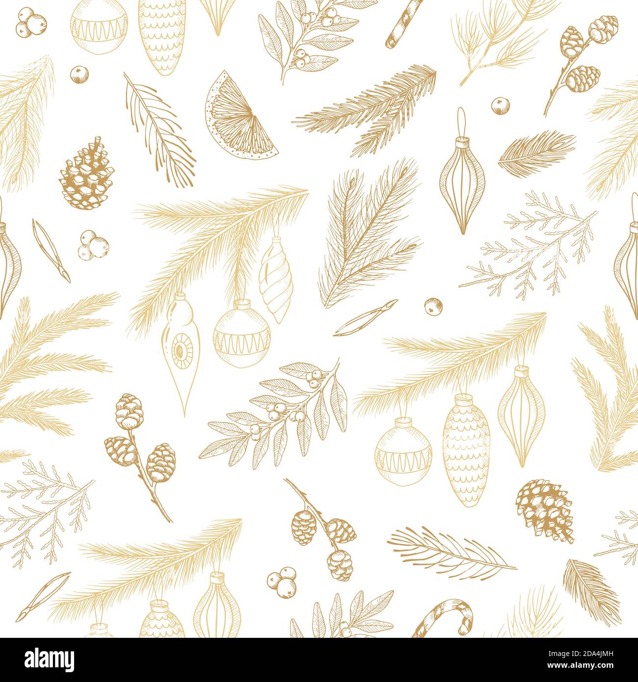 Seamless pattern with Christmas elements. Vector illustration Stock ...