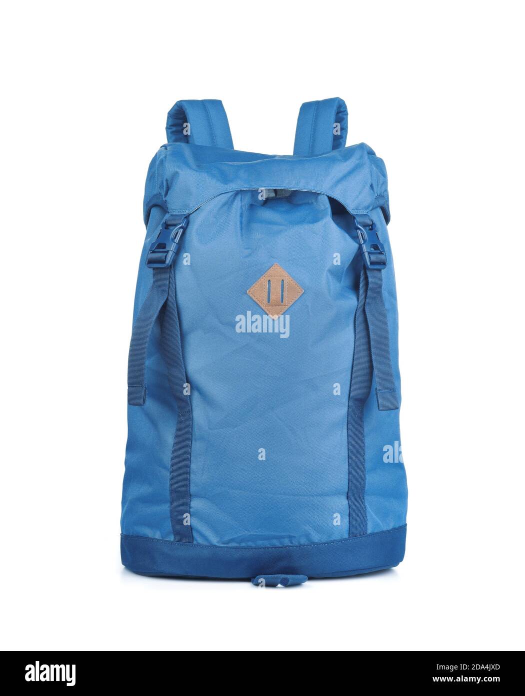 Blue backpack isolated on white Stock Photo