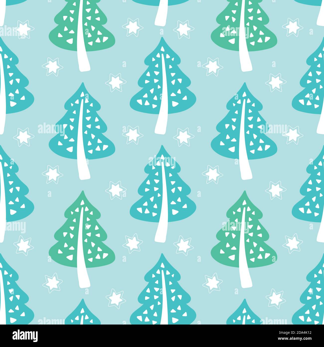 Christmas tree pattern background design, cute seasonal vector seamless ...