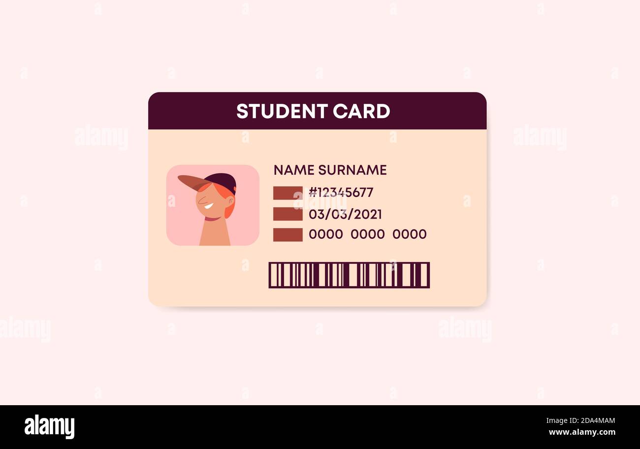 Student ID card template. Identification card student of With Regard To Personal Identification Card Template