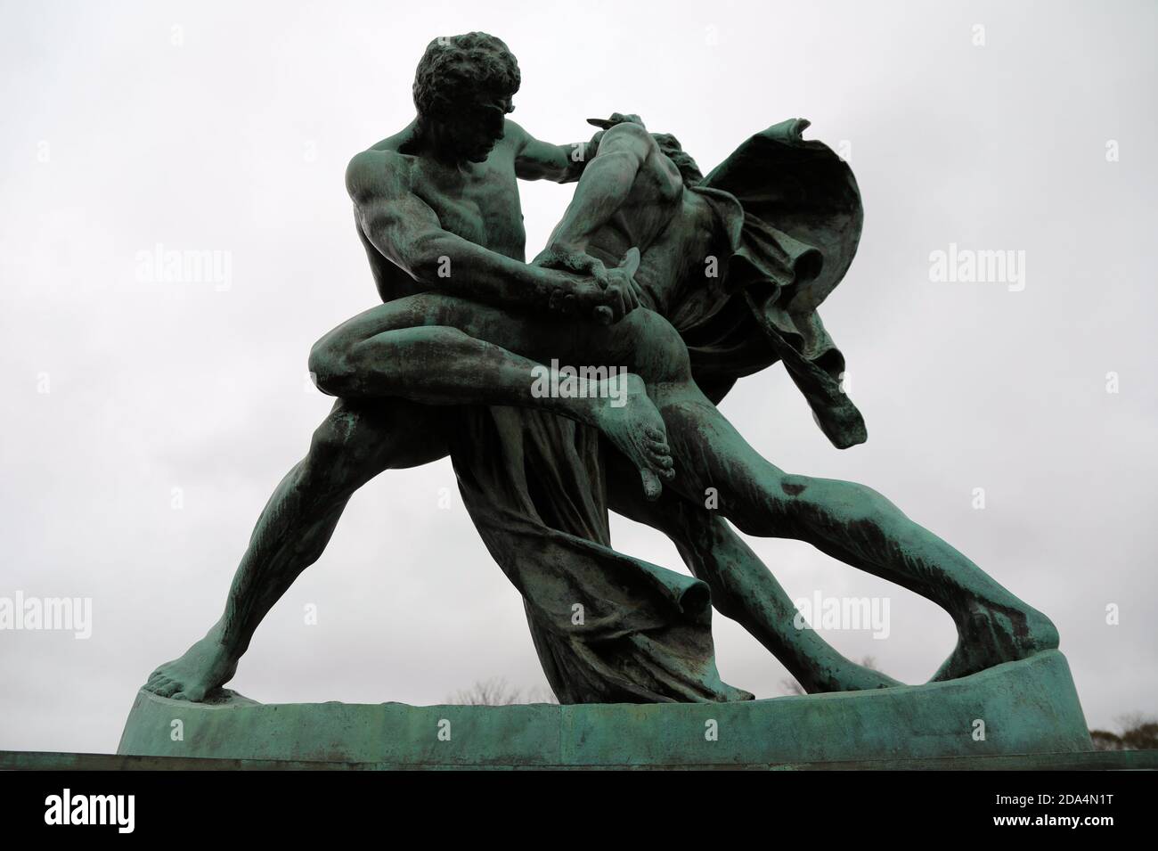 The Knife Wrestlers sculpture by Johan Peter Molin at Gothenburg in Sweden Stock Photo
