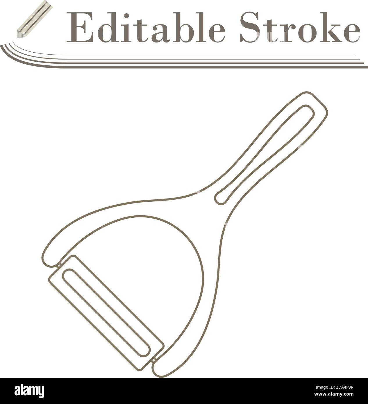Vegetable Peeler Icon. Editable Stroke Simple Design. Vector