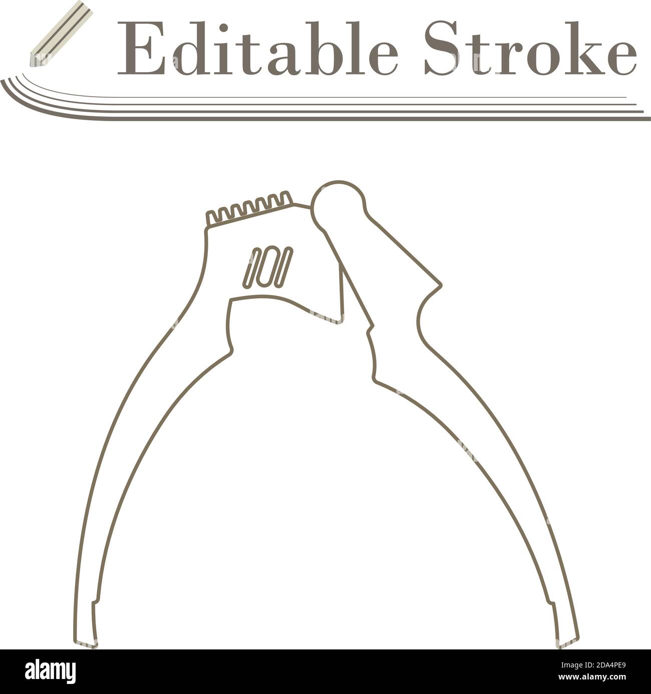 Garlic Press Icon. Editable Stroke Simple Design. Vector Illustration. Stock Vector