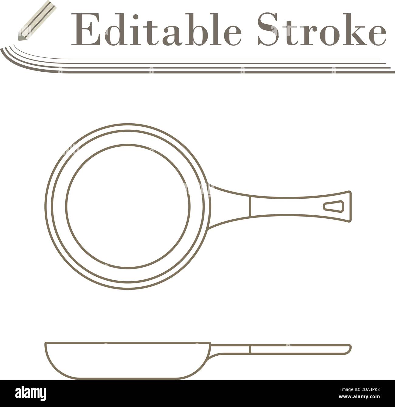 Kitchen Pan Icon. Editable Stroke Simple Design. Vector Illustration ...