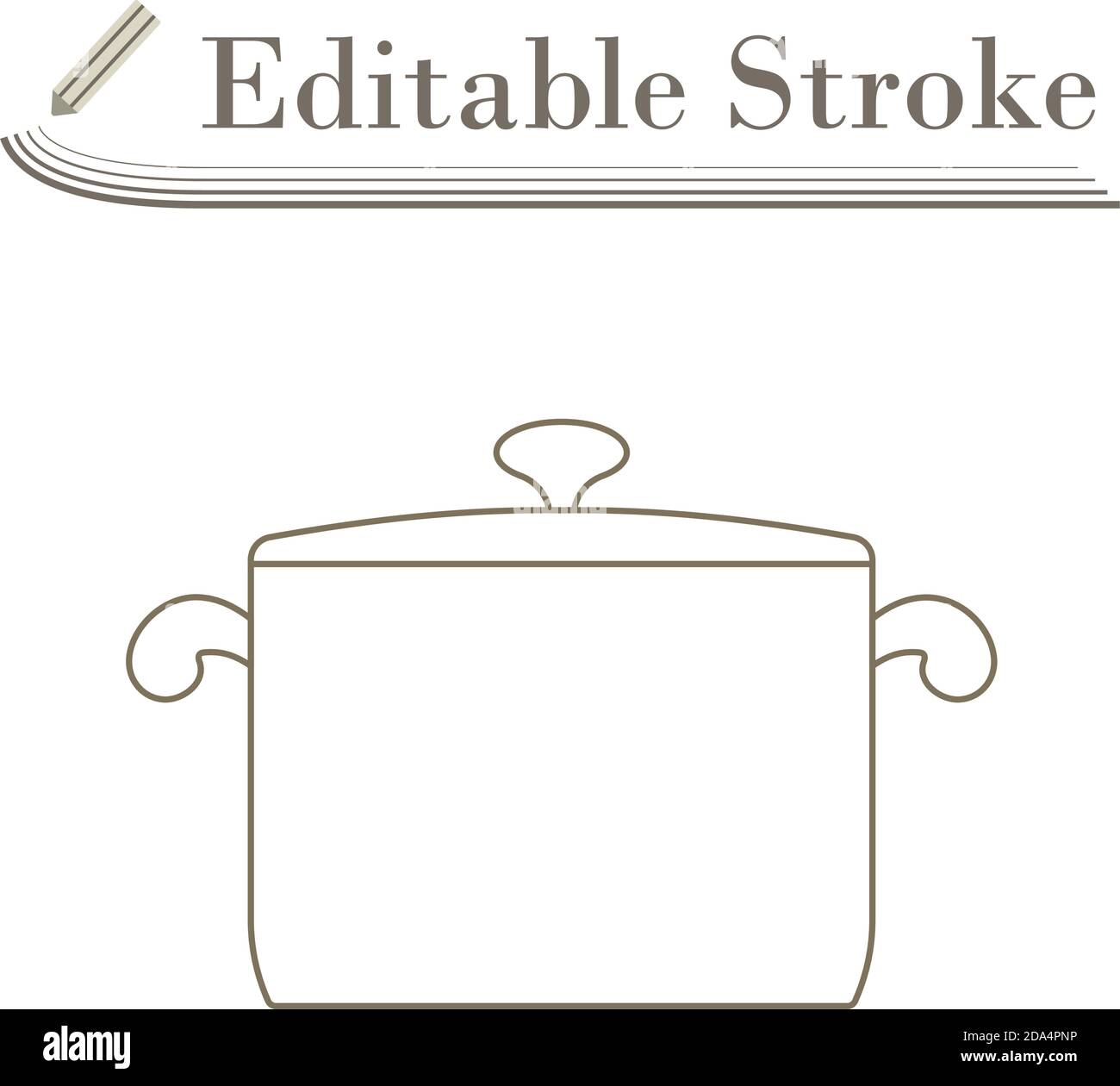Kitchen Pan Icon. Editable Stroke Simple Design. Vector Illustration ...