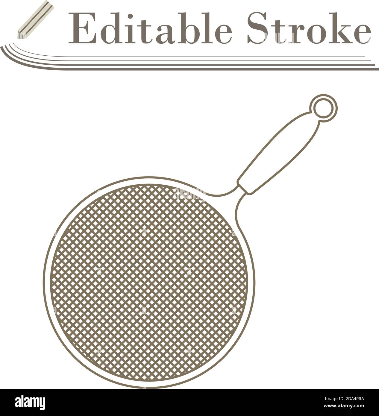 Kitchen Colander Icon. Editable Stroke Simple Design. Vector Illustration. Stock Vector