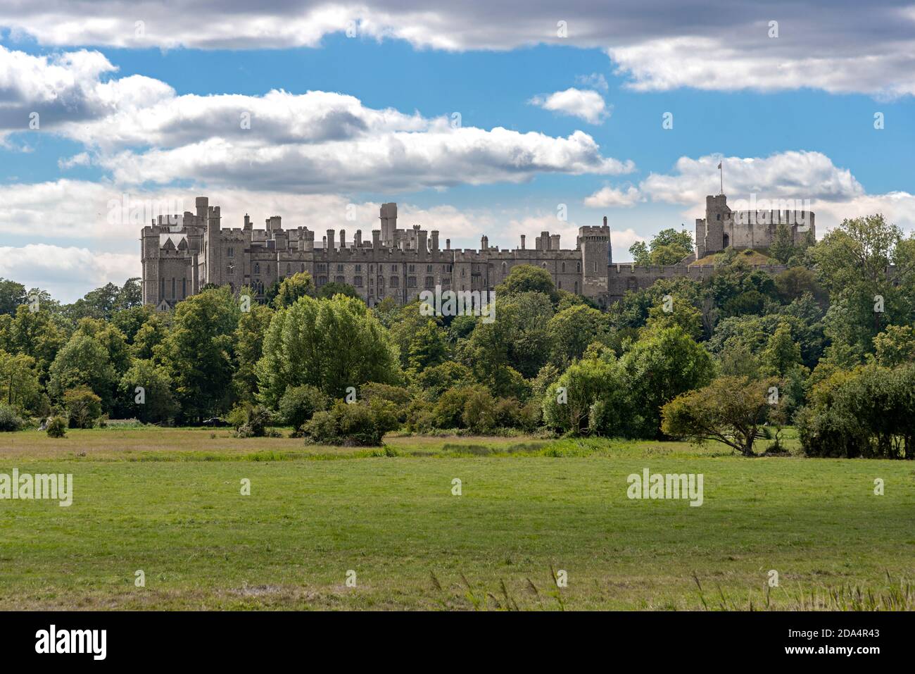 Arundel Castle the 11th-century family home of the Duke and Duchess of Norfolk (Fitzalen Howard)   summer 2020 -Arundel, West Sussex, England,UK Stock Photo