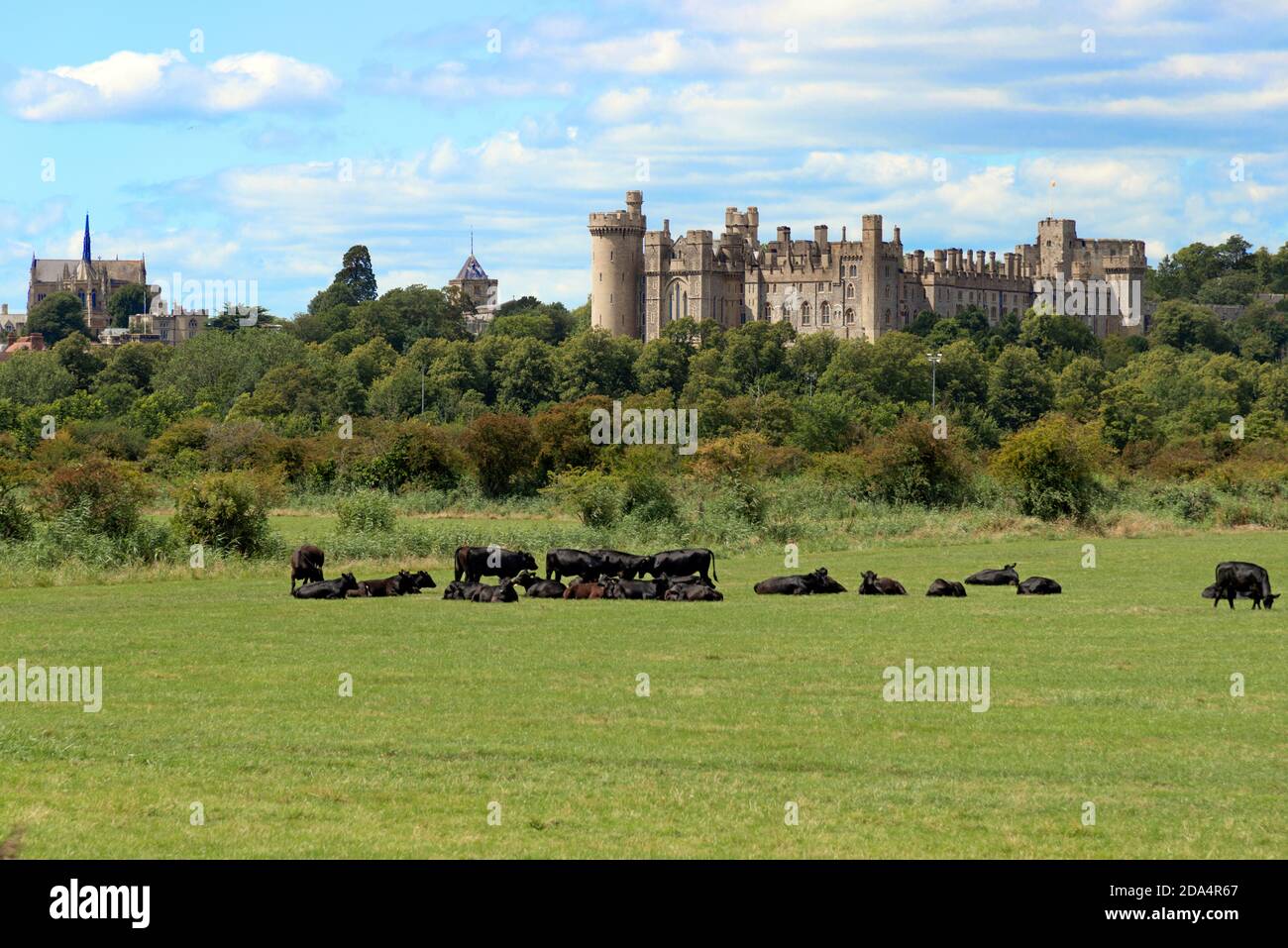 Arundel Castle the 11th-century family home of the Duke and Duchess of Norfolk (Fitzalen Howard)  summer 2020 -Arundel, West Sussex, England,UK Stock Photo