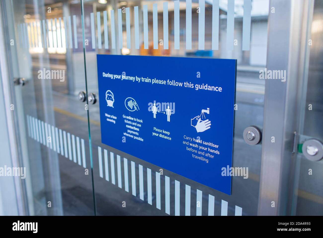 Covid 19 signs on stations in Kent, UK Stock Photo Alamy
