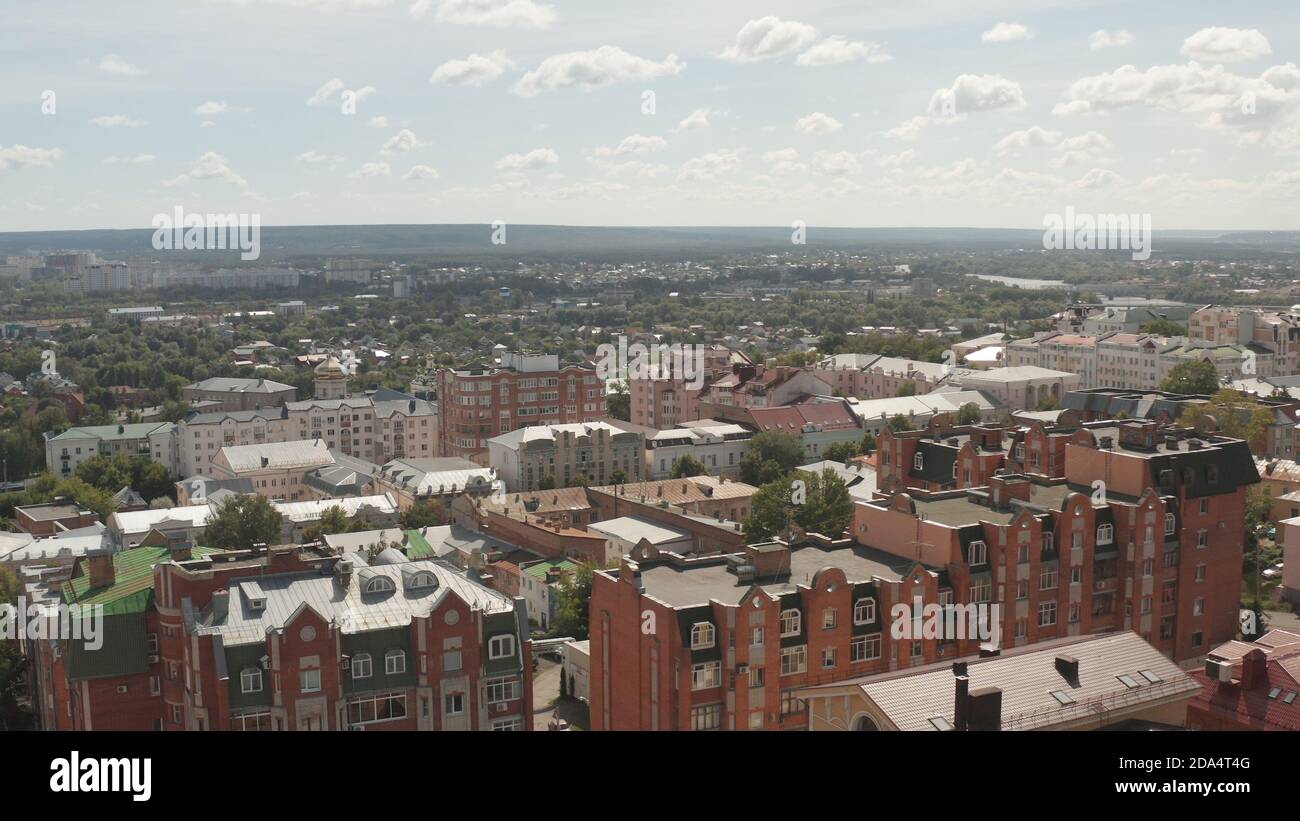 Panorama of the city of Penza from the air in the summer. Penza, Russia. Penza city in Russia in summer. Stock Photo