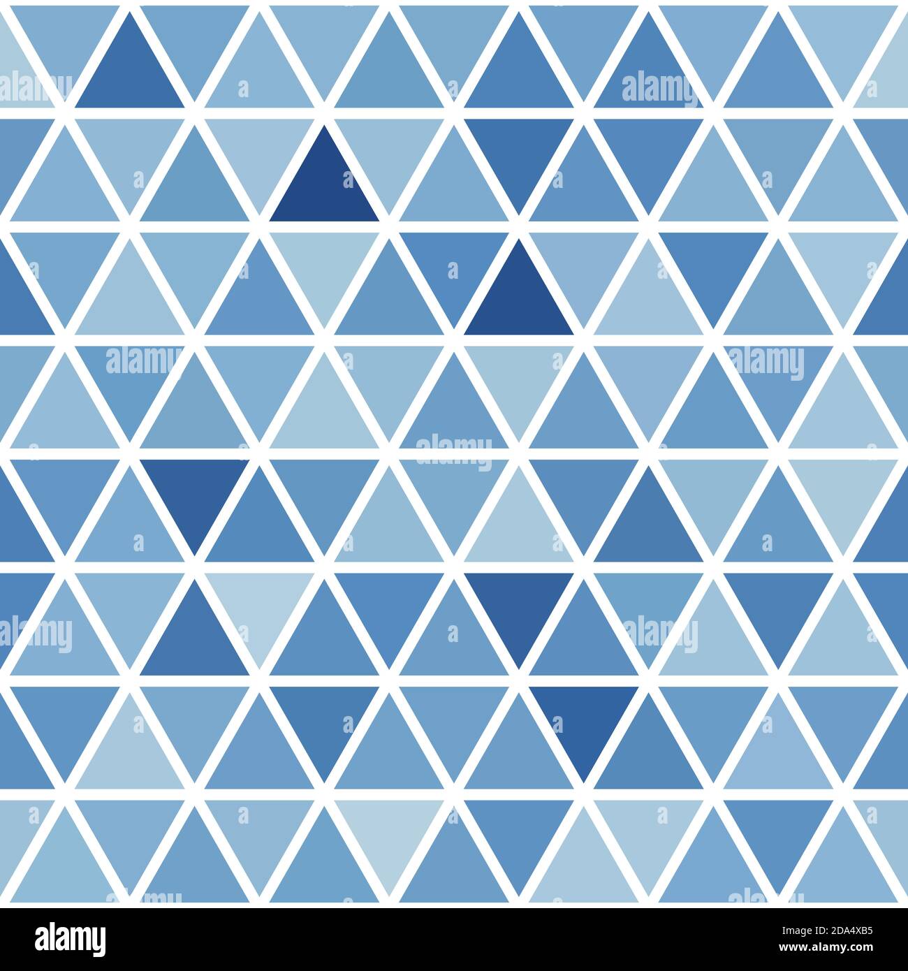 Abstract simple azure blue seamless pattern with triangles. Vector graphics. CMYK colors Stock Vector