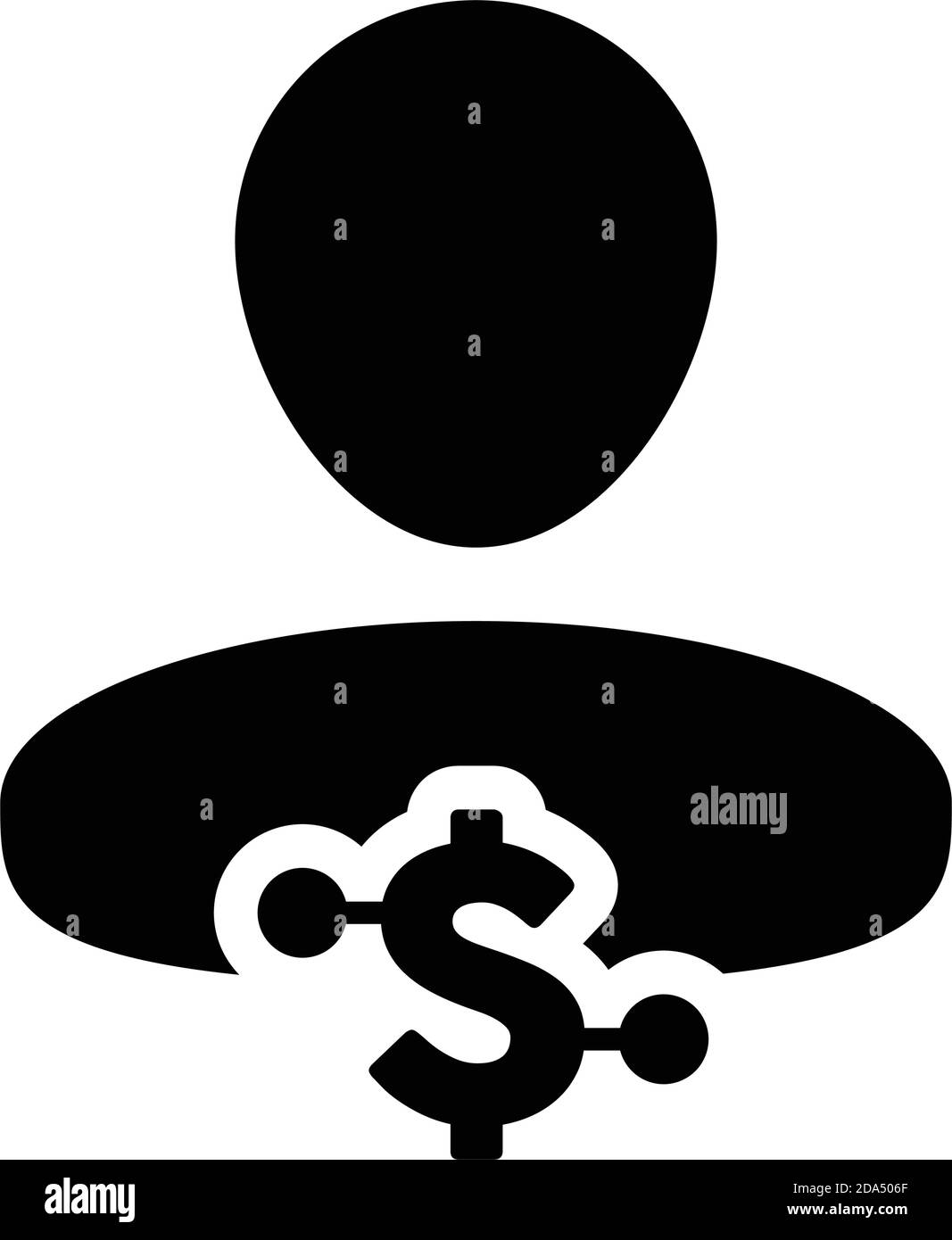 Transaction icon vector digital dollar currency with male user person ...