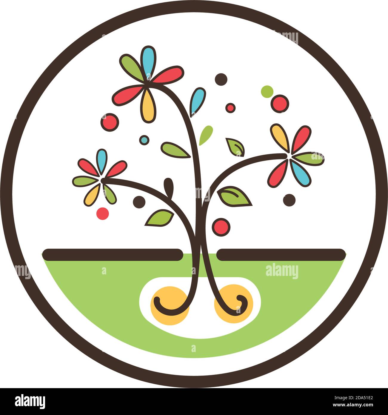 Flower logo icon creative design template Stock Vector