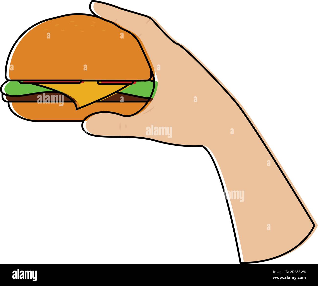 Boy eat hands Stock Vector Images - Alamy