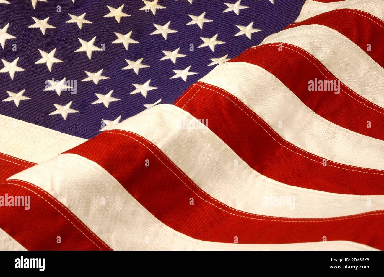 CLOSE-UP OF THE AMERICAN FLAG Stock Photo