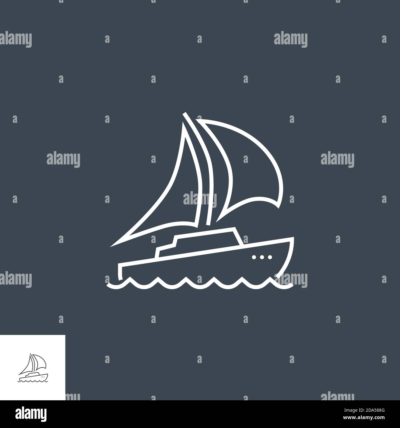 Yacht Related Vector Line Icon Stock Vector Image & Art - Alamy