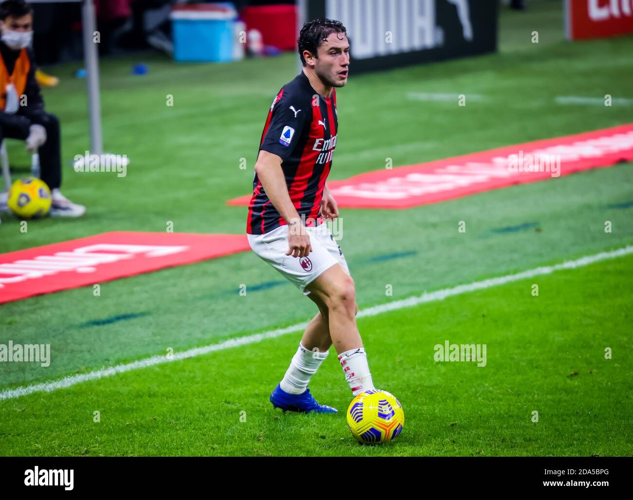 Davide Calabria of AC Milan during the Serie A 2020/21 match between AC Milan vs Hellas Verona at the San Siro Stadium, Milan, Italy on November 08, P Stock Photo