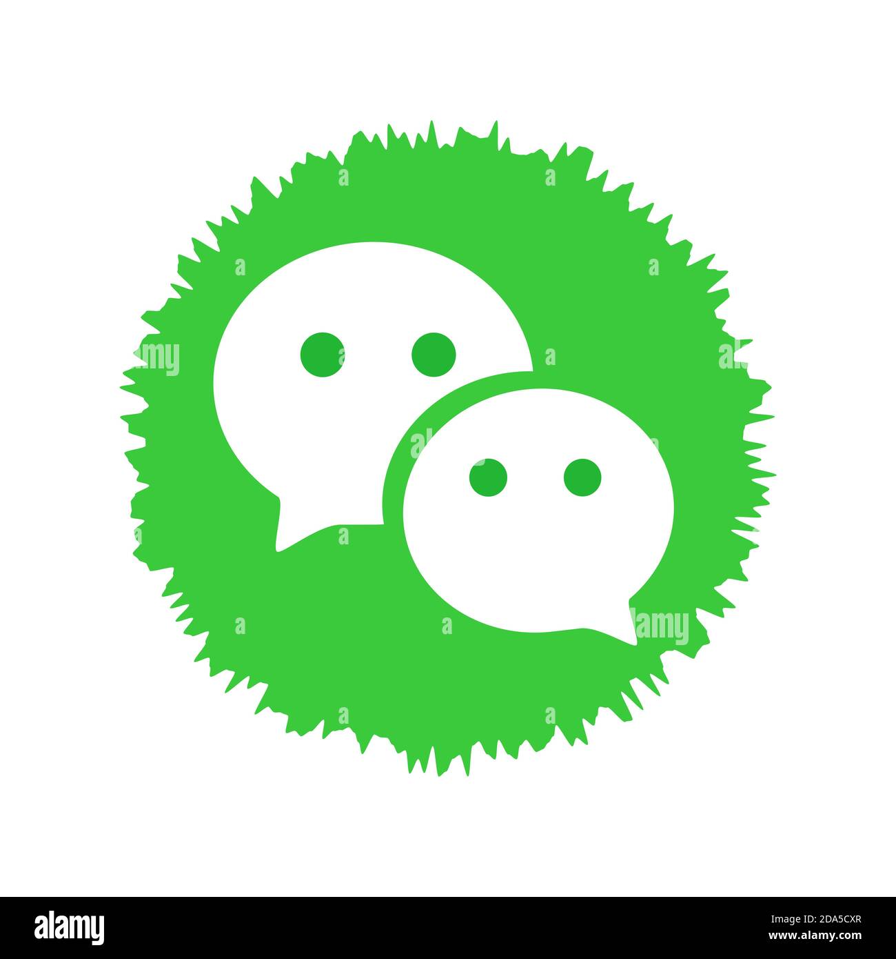 WeChat logo. WeChat is a Chinese multi-purpose messaging, social media and mobile payment app . Kharkiv, Ukraine - October, 2020 Stock Photo