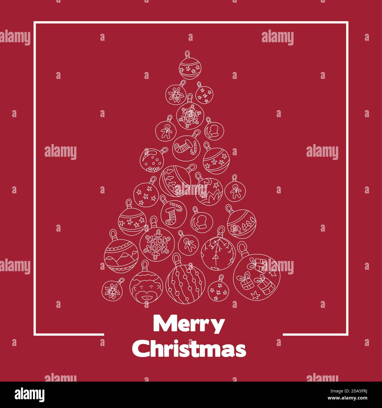 Christmas tree of balls in a red background Stock Vector Image & Art ...