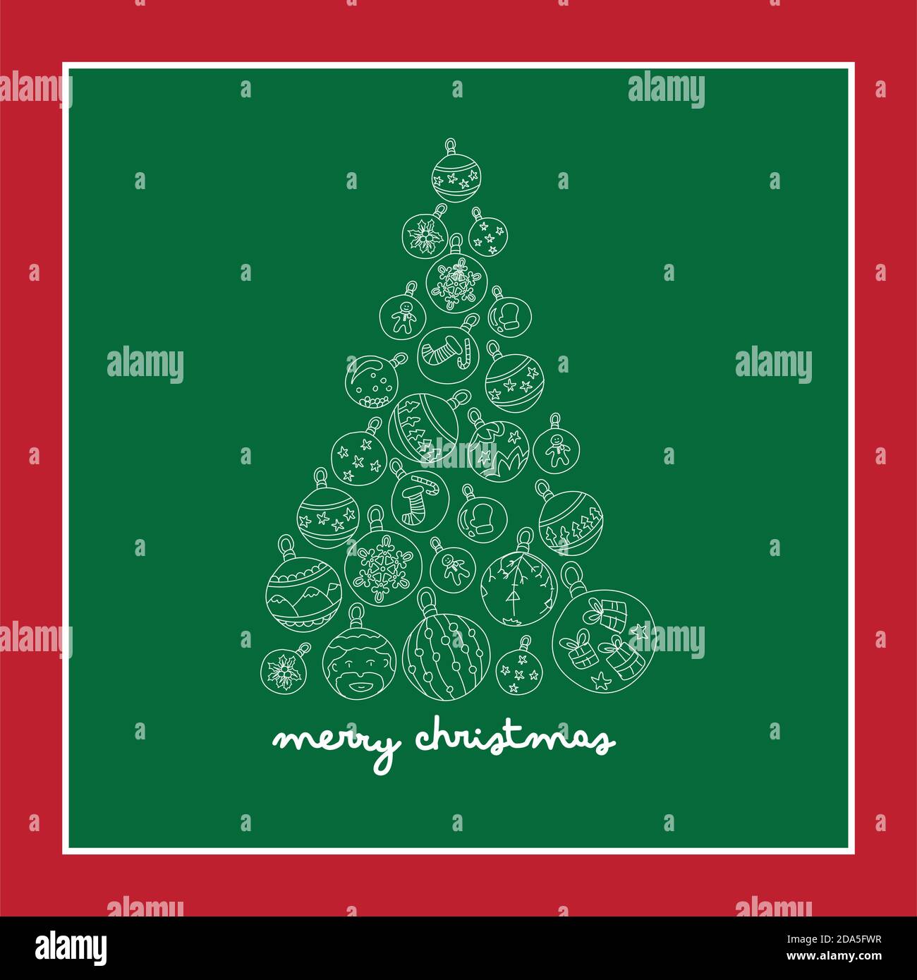 Christmas tree of balls in a green background Stock Vector Image & Art ...