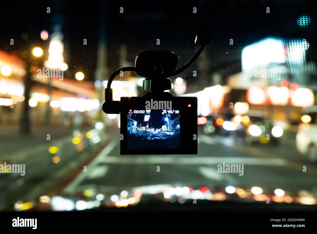 A dashcam shooting forward Stock Photo Alamy