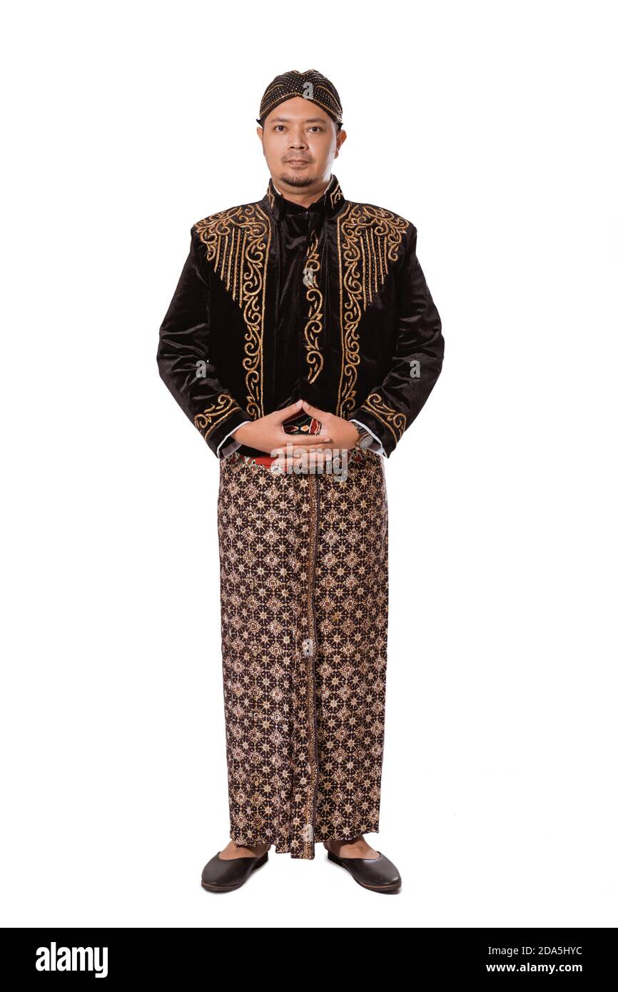 A portrait of a costume traditional Javanese man. isolated on white background Stock Photo Alamy