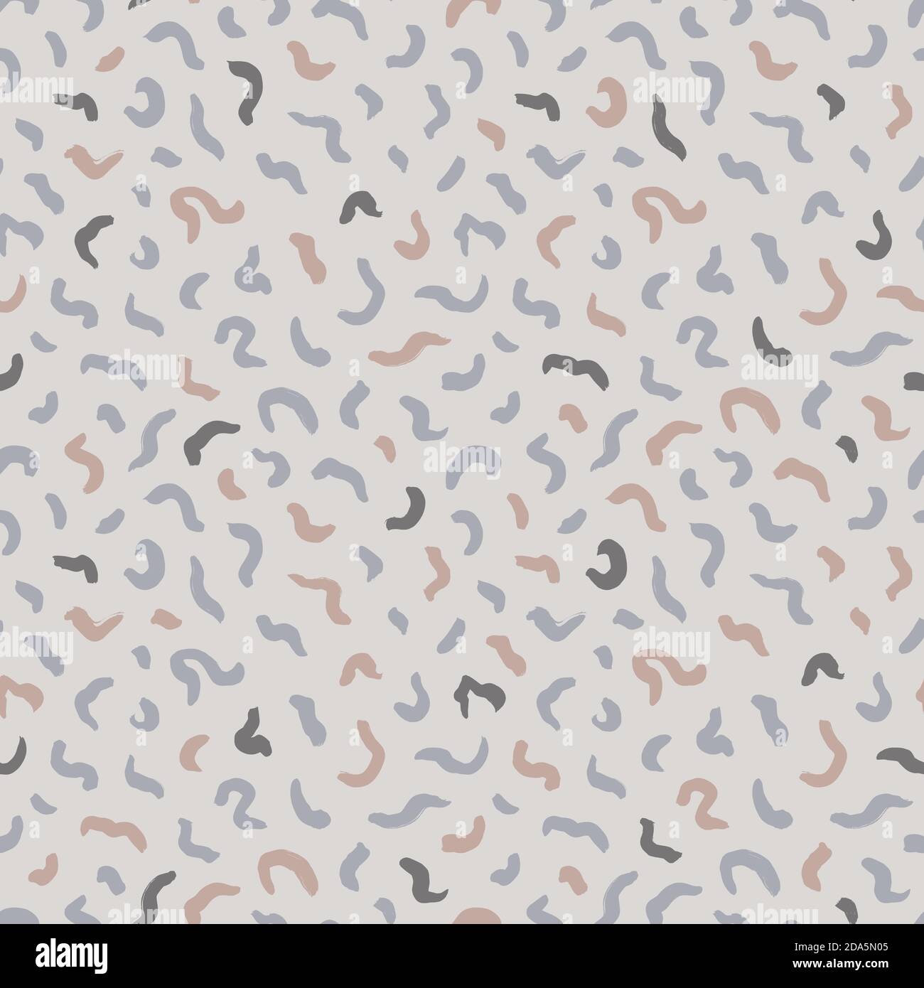 Wavy and swirled brush strokes seamless pattern. Stock Vector