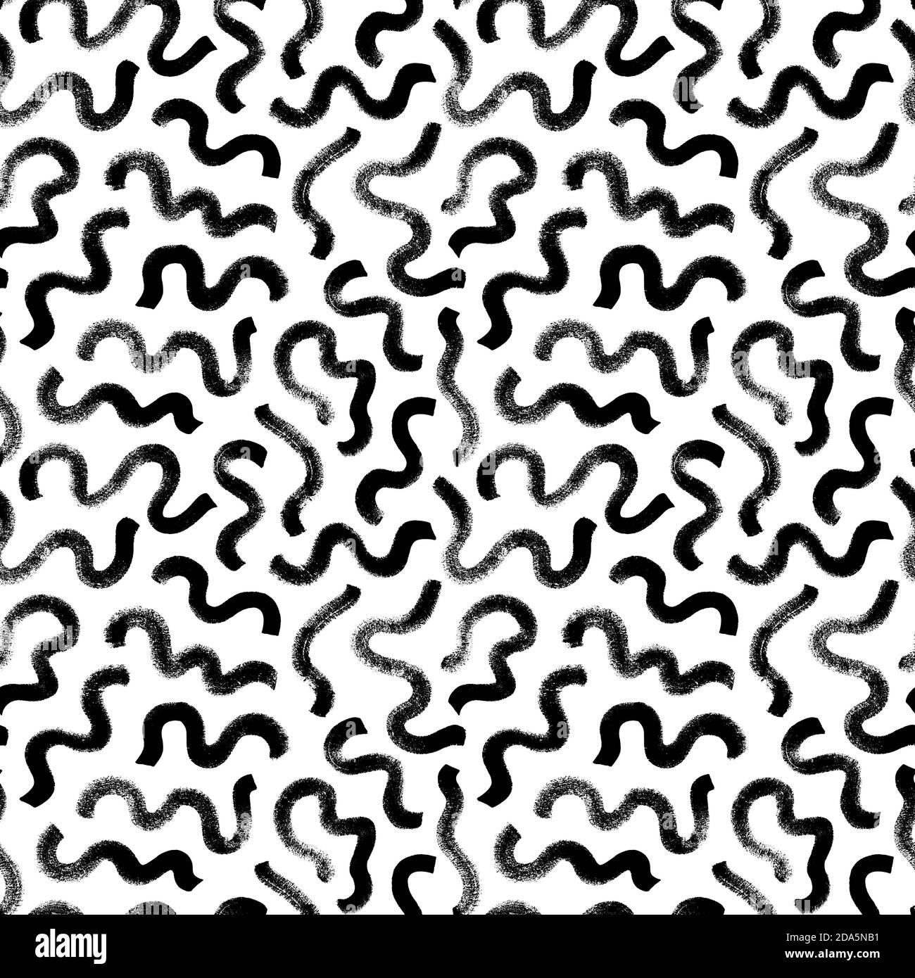 Black paint swirled line vector seamless pattern.  Stock Vector