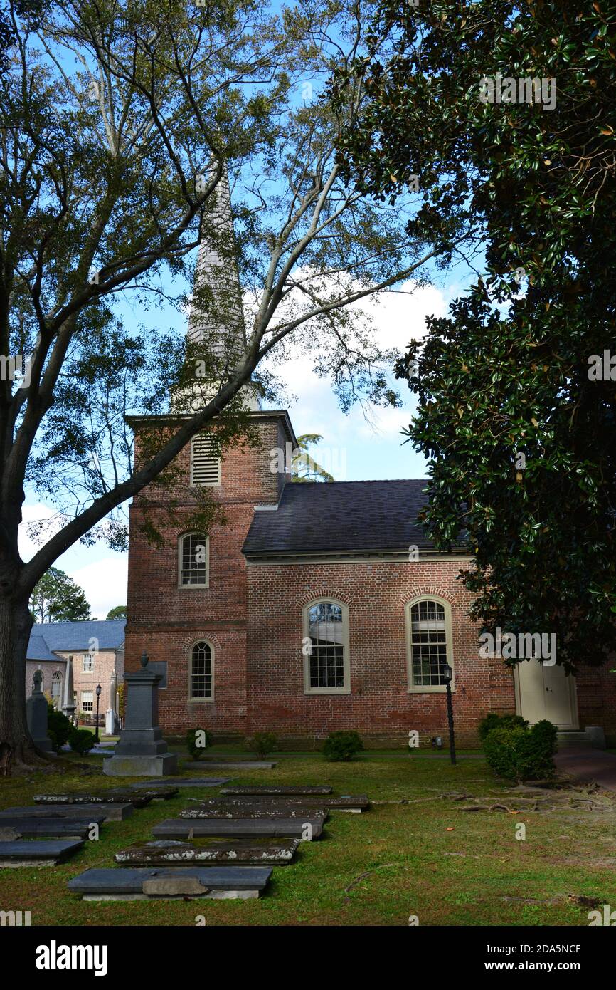 St. Paul's Episcopal Church in Edenton, North Carolina was built during the colonial era. Stock Photo