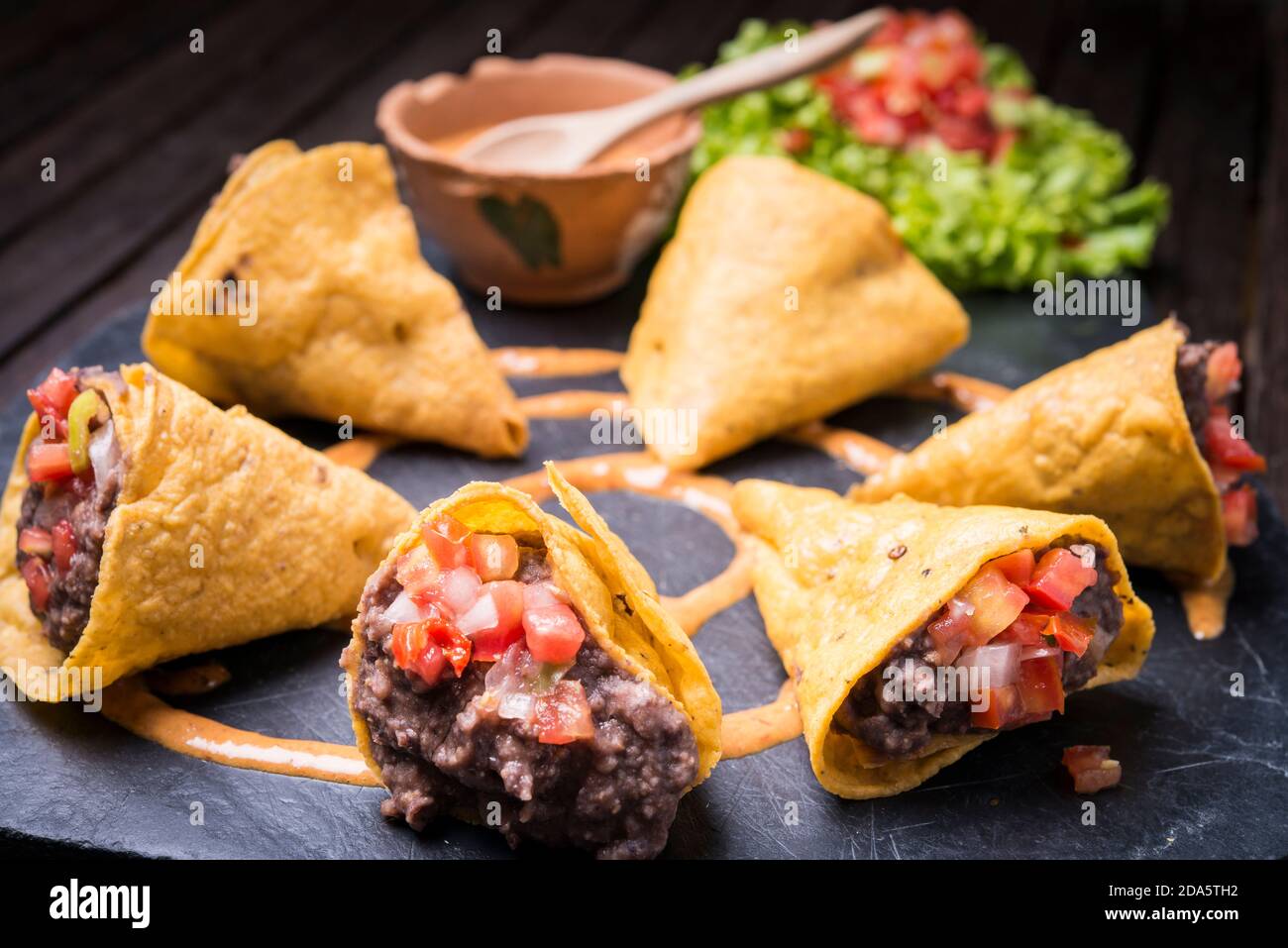 Mexican style tacos Stock Photo