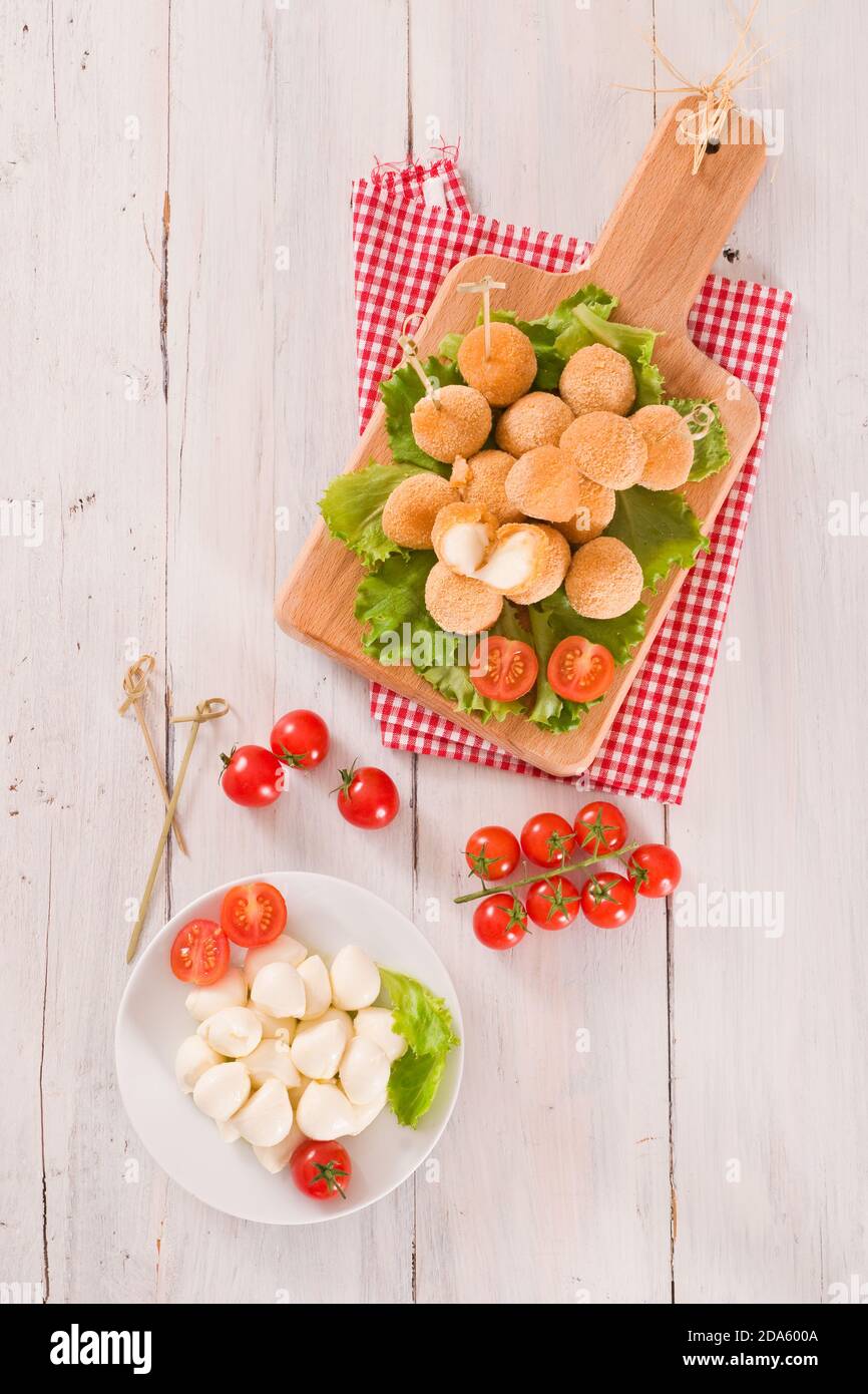 Fried Mozzarella cheese balls Stock Photo Alamy