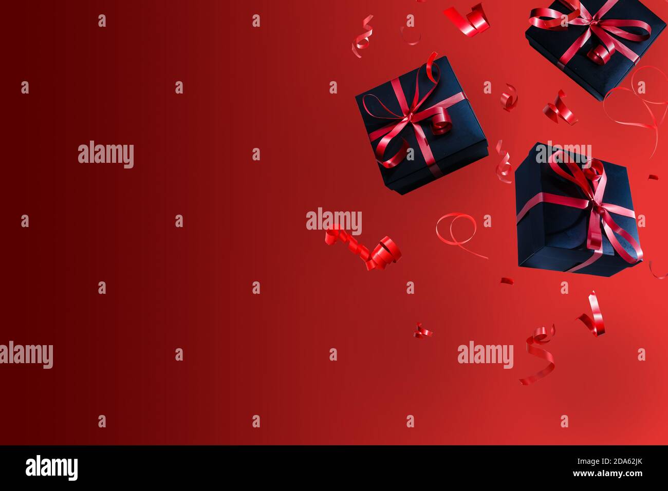Falling gift box, Valentine's day celebrate red Stock Photo