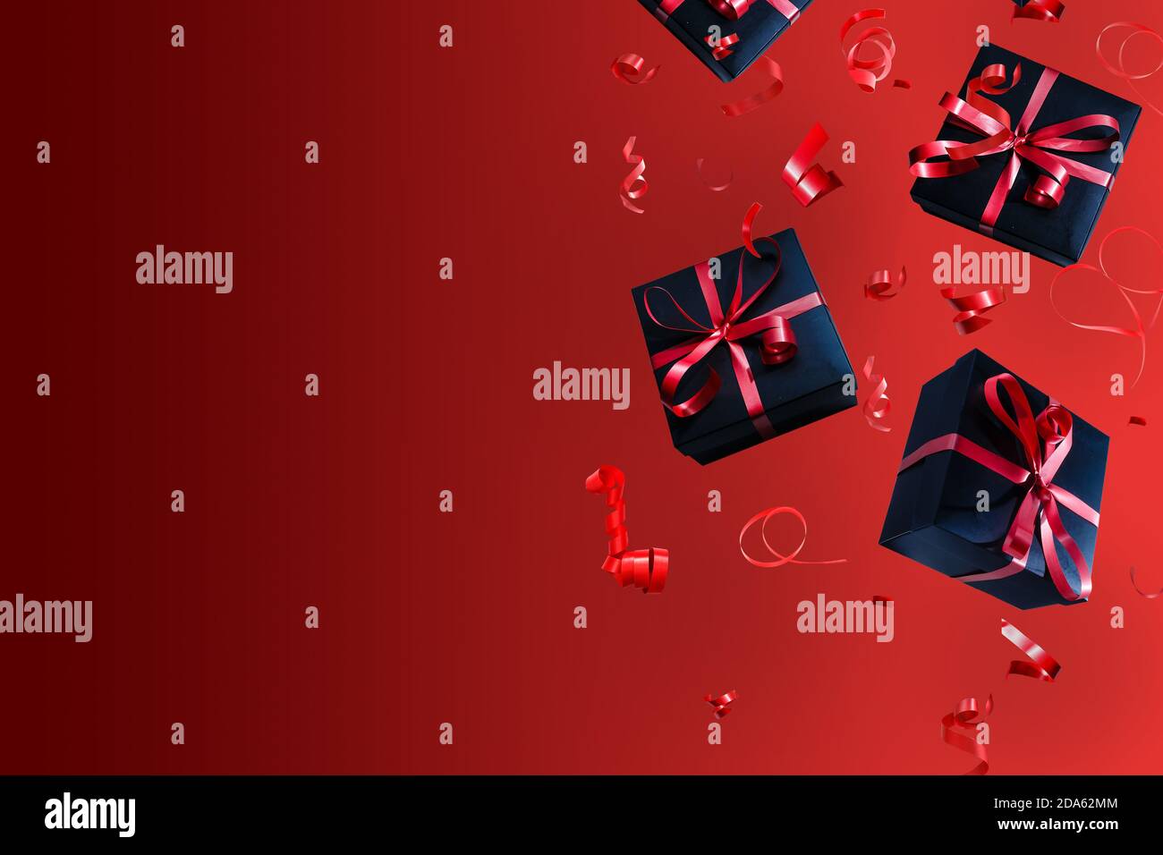 Falling gift box, Valentine's day celebrate red Stock Photo