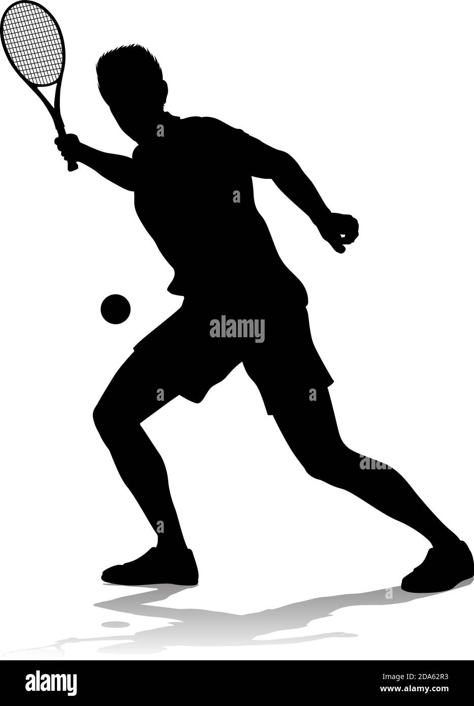 Tennis Silhouette Sport Player Man Stock Vector Image & Art - Alamy