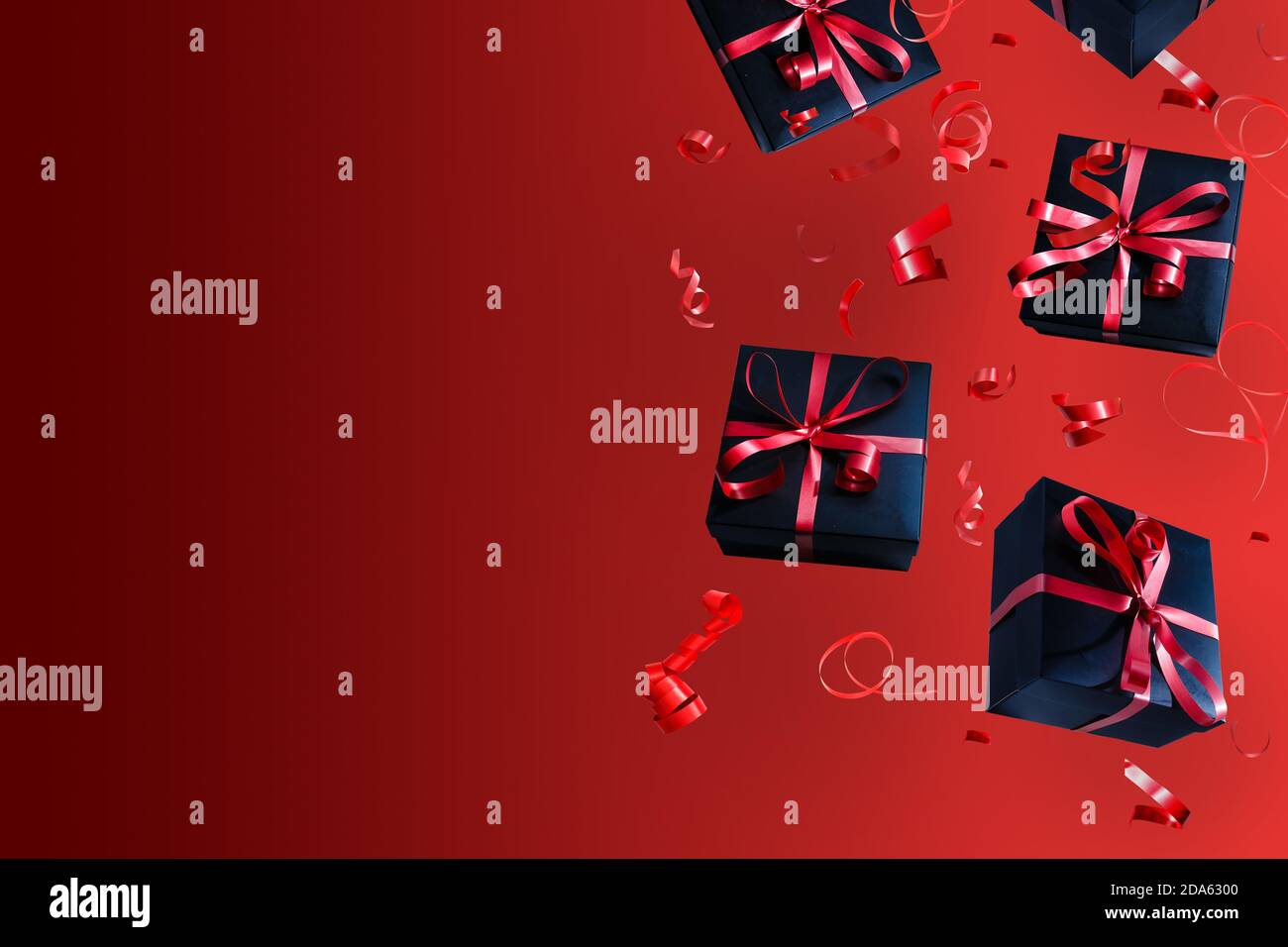 Falling gift box, Valentine's day celebrate red Stock Photo
