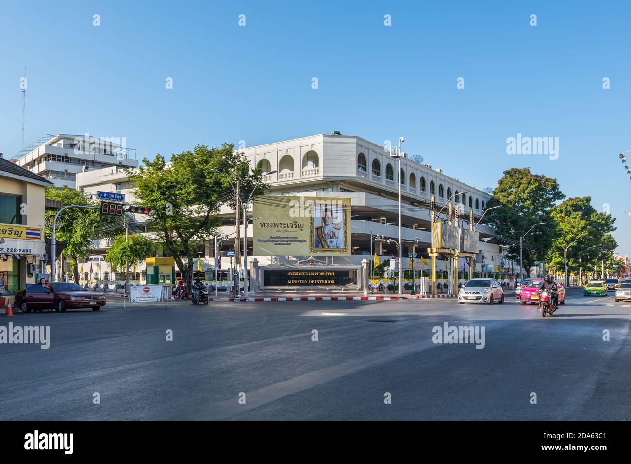 Bangkok, Thailand - December 7, 2019: Street view of the Ministry of Interior of Thailand in Bangkok. Stock Photo