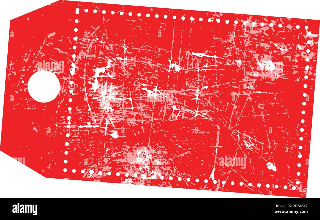 illustration vector grunge stamp of empty red price tag with marks of