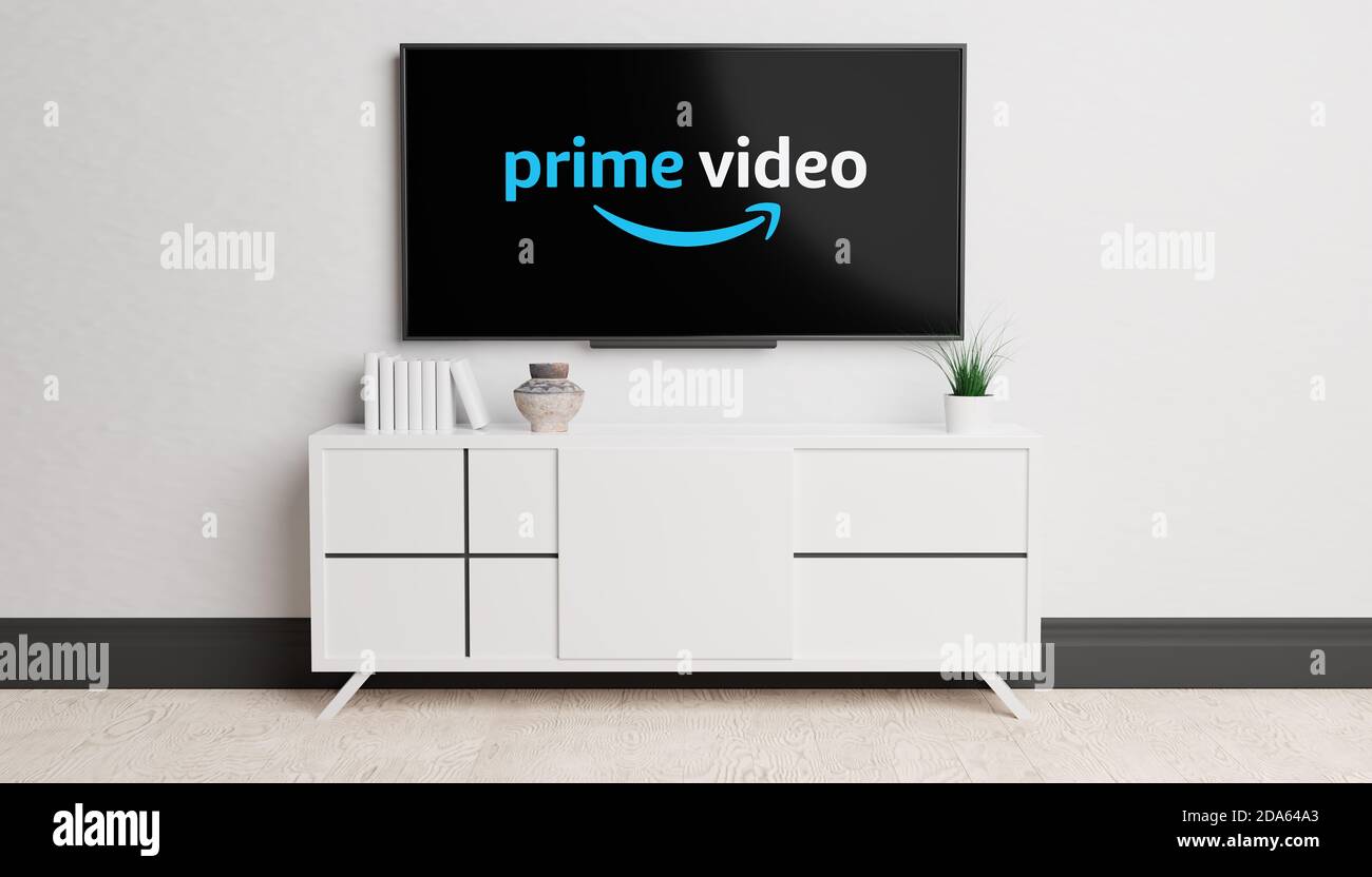 Guilherand Granges France November 10 Living Room And Television With Amazon Prime Video Logo American Subscription Video On Demand Over Th Stock Photo Alamy