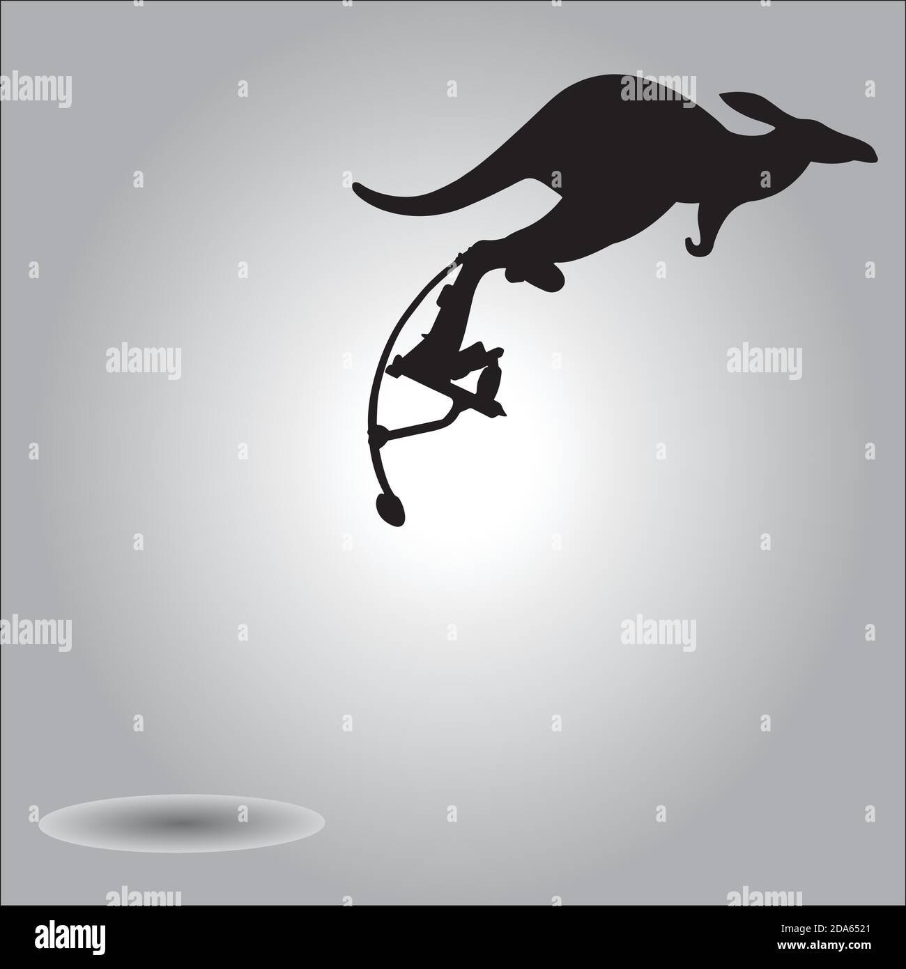 illustration vector silhouette kangaroo jumping with stilts Stock Vector