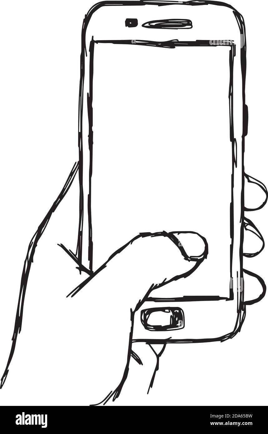 illustration vector doodle hand drawn sketch of human hand using or ...