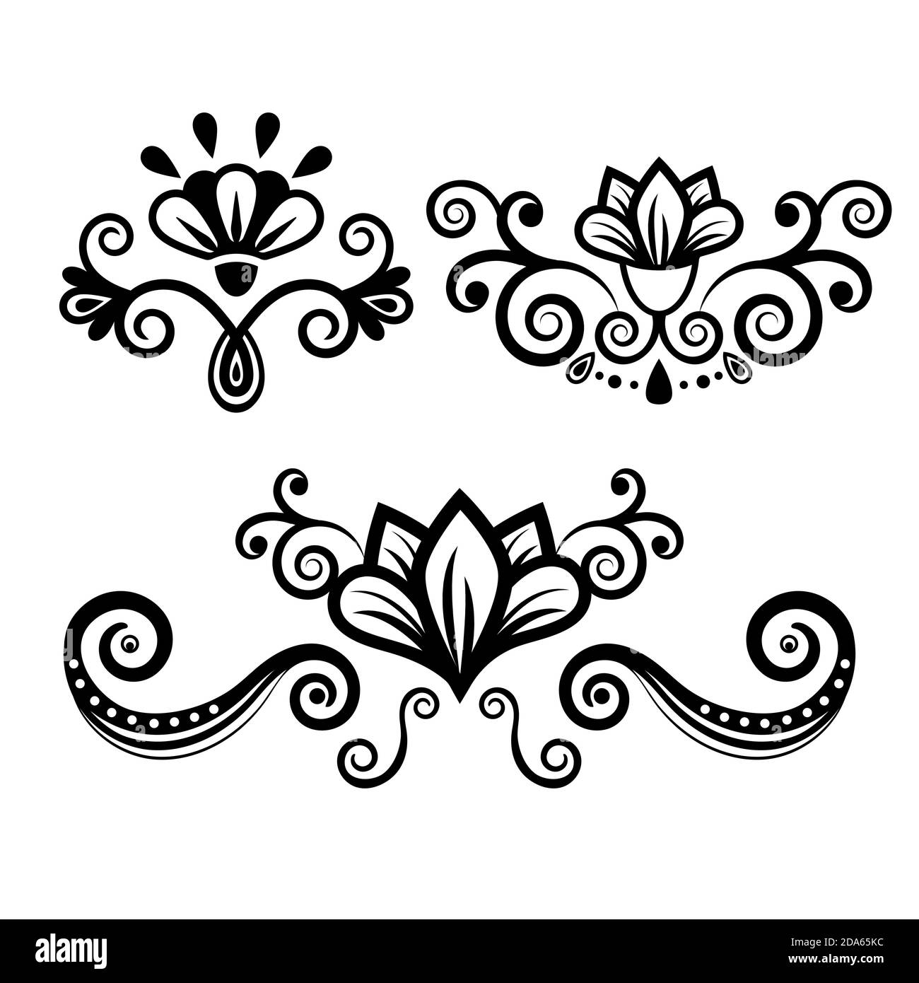 Set abstract floral ornament, delimiter, frame, border, pattern, black and white drawing with curls, swirl, flower, leaf, decorative element, tattoo Stock Vector Image & Art - Alamy Set abstract floral ornament, delimiter, frame, border, pattern, black and white drawing with curls, swirl, flower, leaf, decorative element, tattoo Stock Vector Image & Art - Alamy