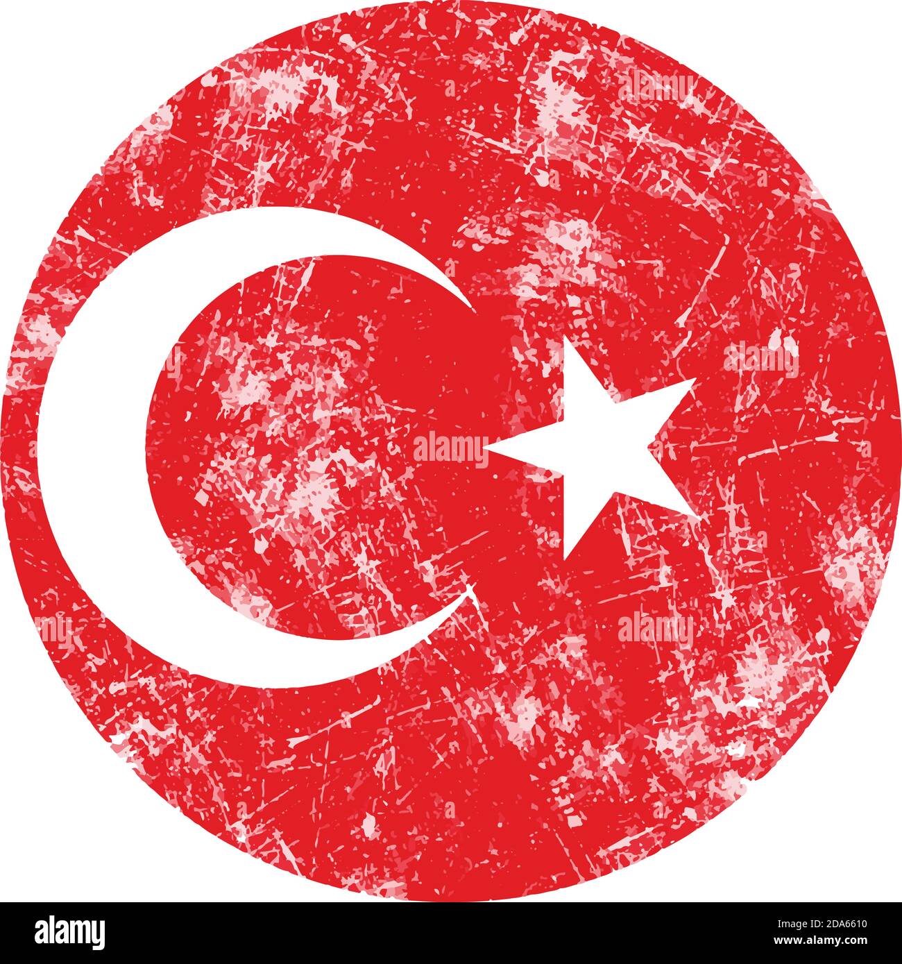 illustration vector grunge stamp round flag of turkey country Stock