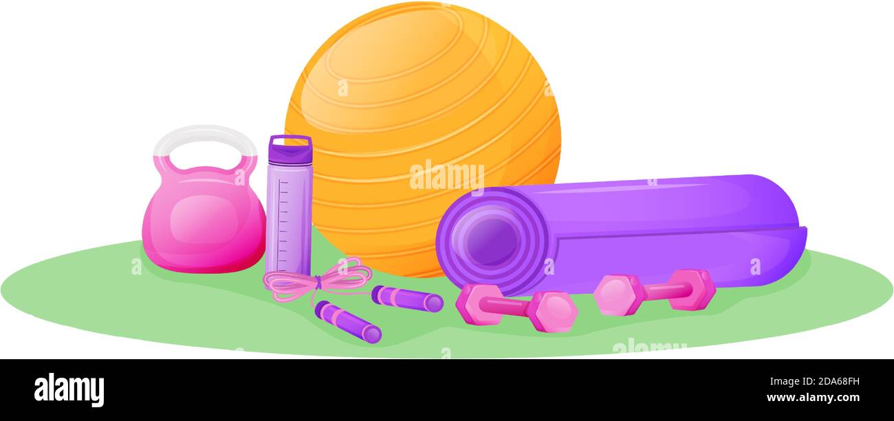 Aerobics gear flat concept vector illustration Stock Vector Image & Art ...