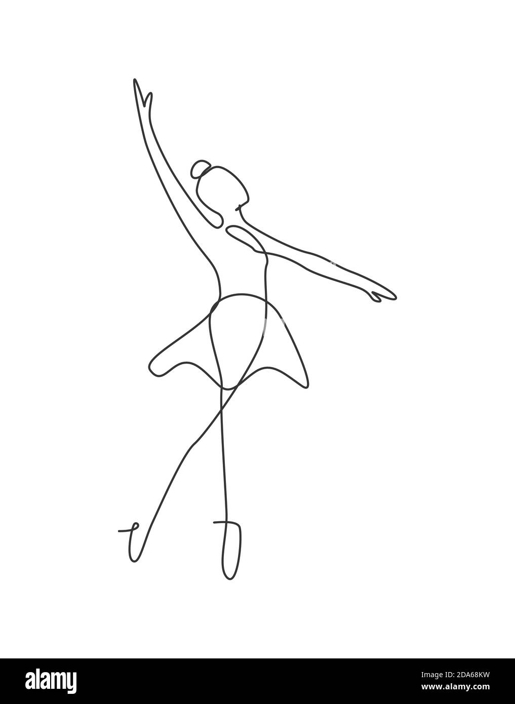 Single continuous line drawing ballerina in ballet motion dance style.  Beauty minimalist dancer concept logo, Scandinavian poster print art Stock  Vector Image & Art - Alamy