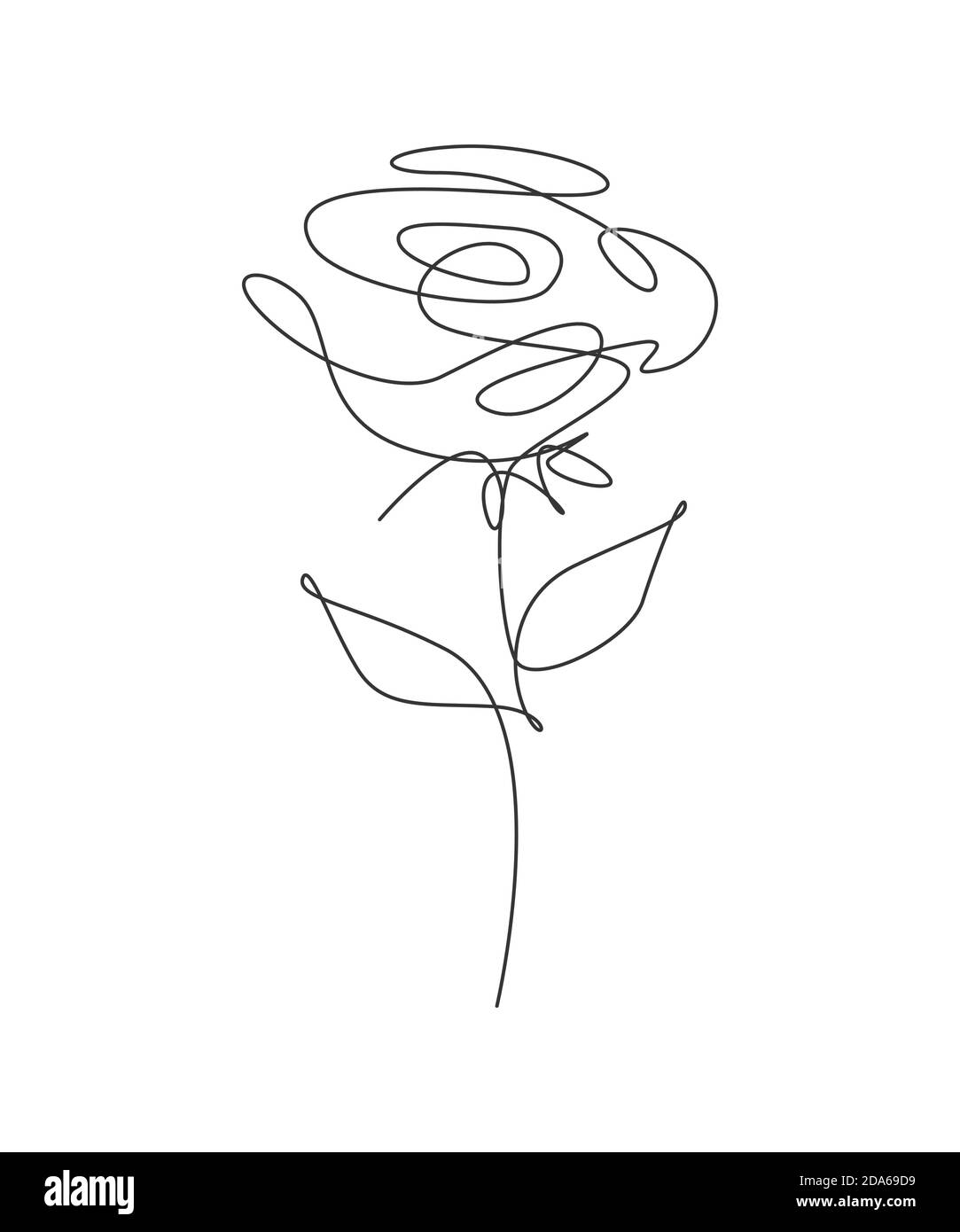 One single line drawing beauty fresh rose flower vector illustration.  Minimal tropical floral style, love romantic concept for poster, wall decor  Stock Vector Image & Art - Alamy