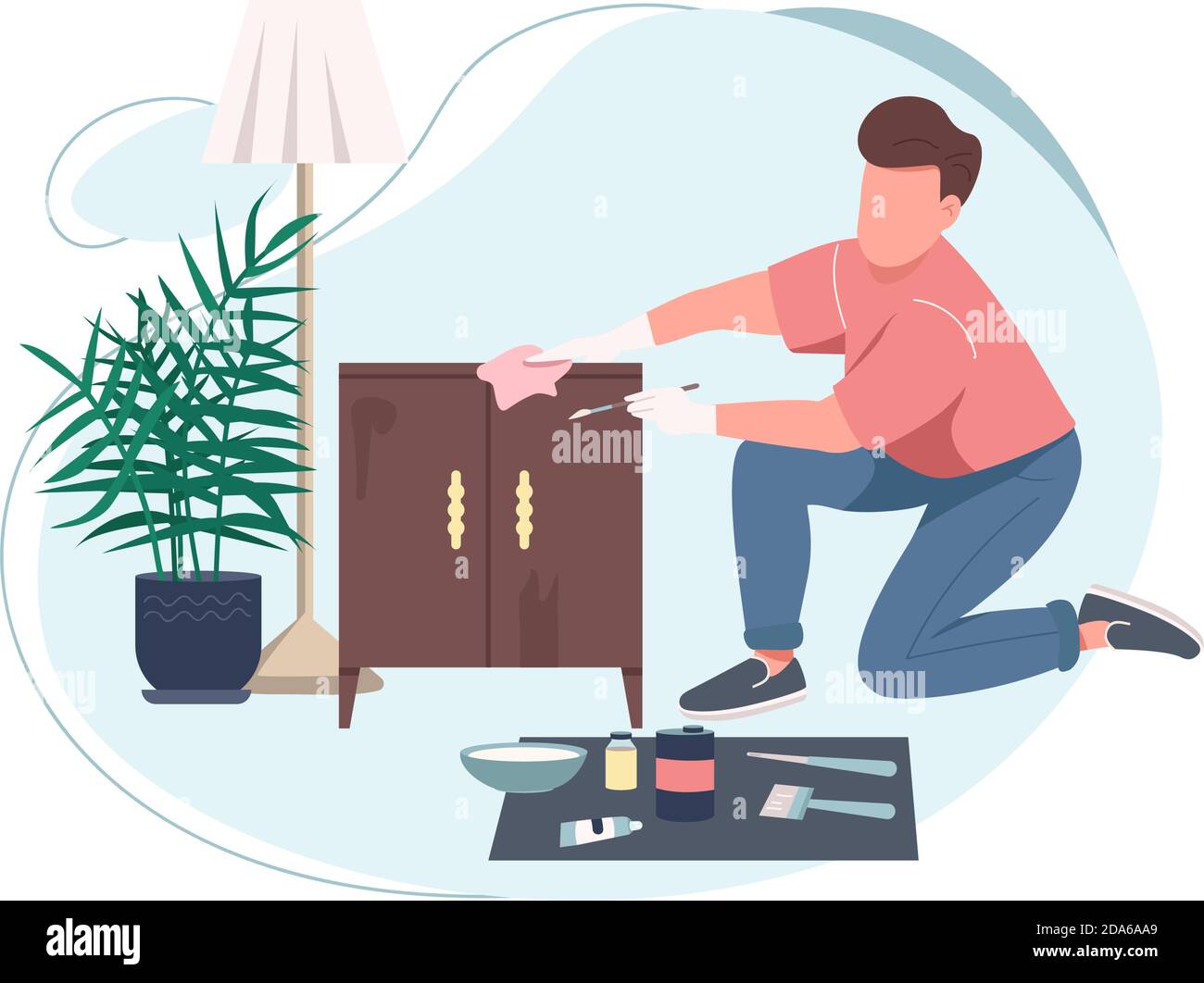 Handyman flat color vector faceless character Stock Vector