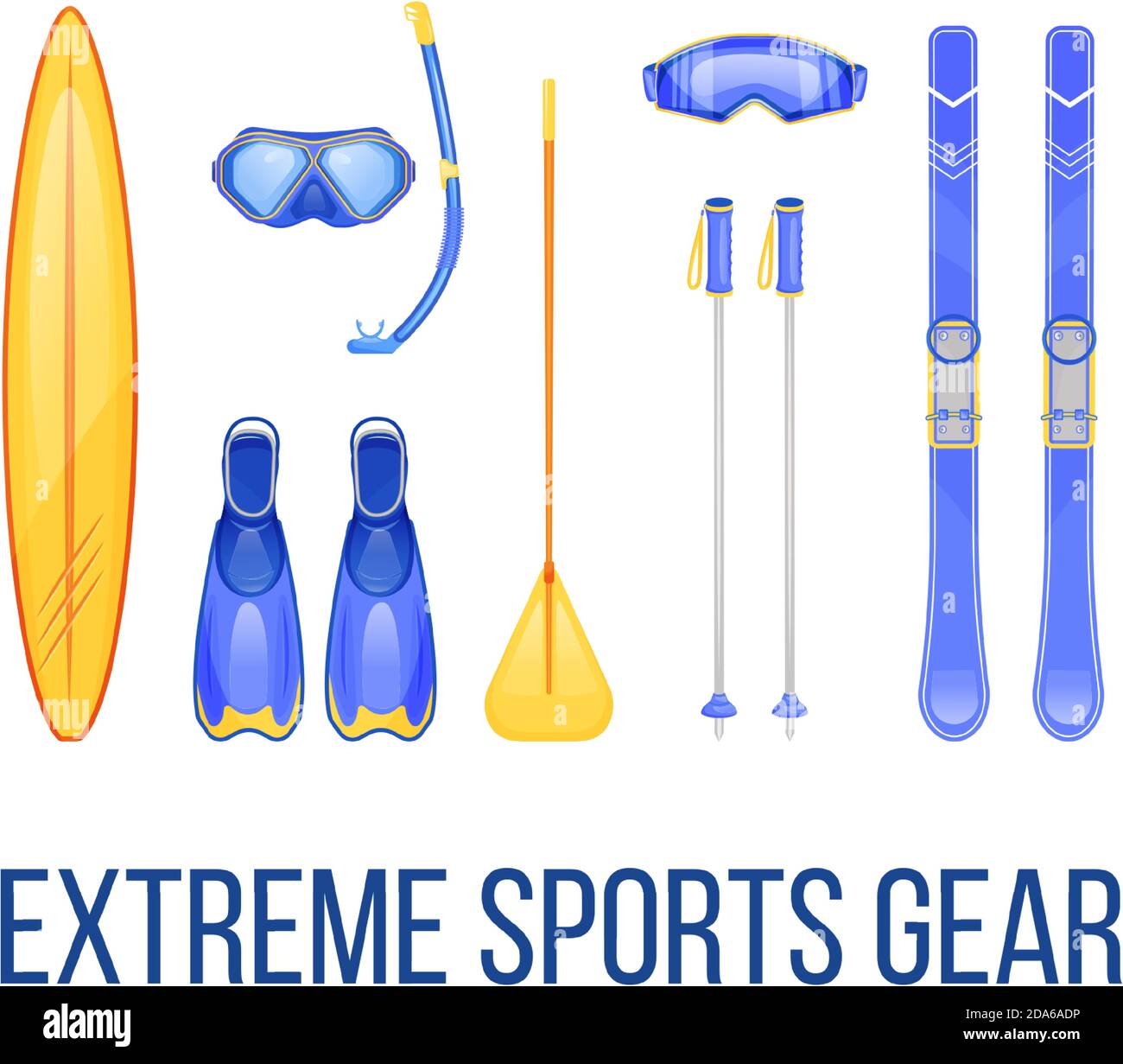 Summer and winter sports equipment social media post mockup Stock