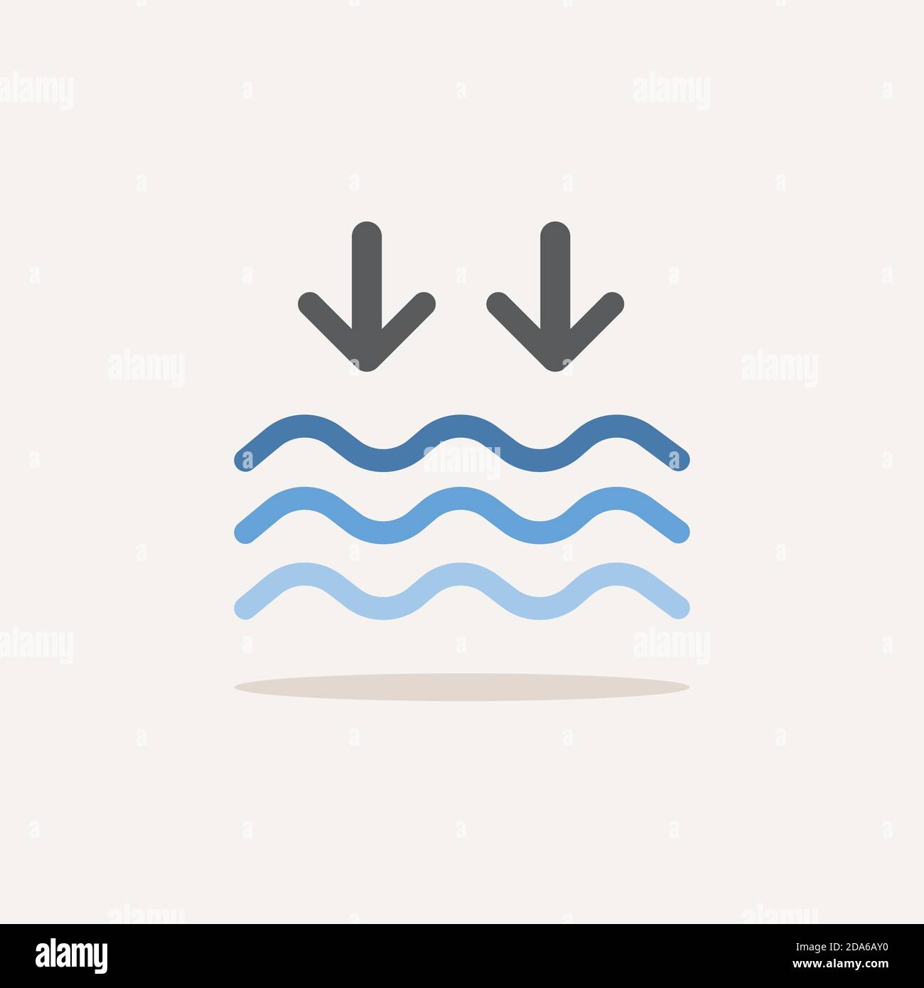 Low tide. Color icon with shadow. Weather glyph vector illustration Stock Vector