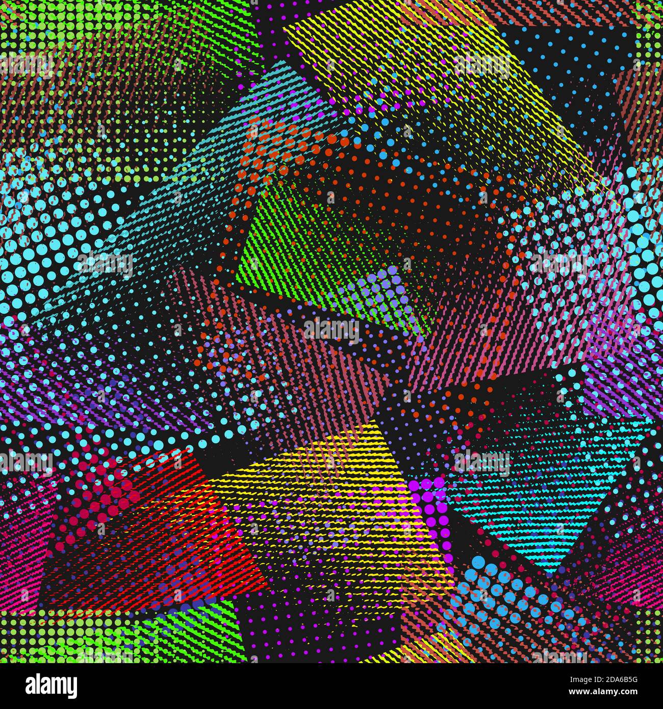 Abstract seamless chaotic pattern with urban geometric elements. Grunge ...